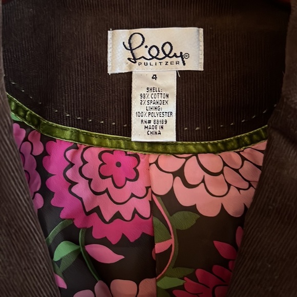 🎉HP🎉 LILY PULITZER Vintage Corduroy Jacket/Blazer - Picture 3 of 11